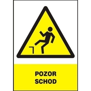 Tabule výstražná Pozor schod A4