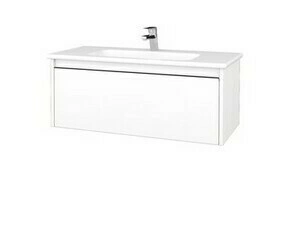 Skříňka umyvadlová Dřevojas BONO SZZ 100 bílá mat/bílá mat vč. umyvadla Euphoria
