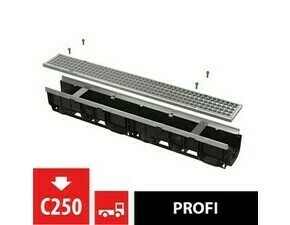 Žlab venkovní Alca AVZ103-R104 s kovovým rámem, rošt pozinkovaný C250