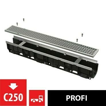 Žlab venkovní Alca AVZ103-R104 s kovovým rámem, rošt pozinkovaný C250