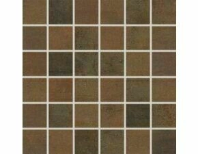 Mozaika Rako Rush 5×5 cm (set 30×30 cm) tmavě hnědá WDM05520