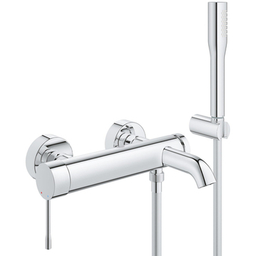 Baterie vanová nástěnná Grohe Essence 150 mm chrom s přepínačem a sprchovým setem 33628001