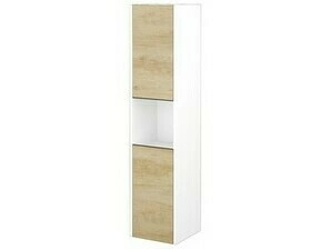 Skříňka vysoká Dřevojas BONO SVD2O 35 bílá lesk/Nebraska
