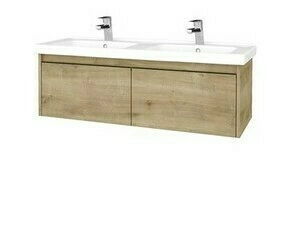 Skříňka umyvadlová Dřevojas BONO SZZ2 125 Arlington/Arlington vč. dvojumyvadla Harmonia