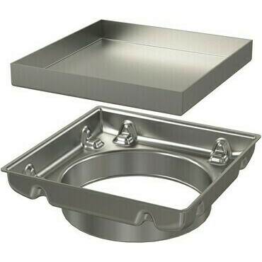 Nástavec hrdla + oboustranný rošt Alca APVN0100 130×130 mm nerez