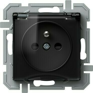Zásuvka 230 V jednonásobná TEM Logiq IP 44 černá