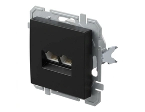 Zásuvka datová TEM Logiq CAT6S 2× RJ45 černá