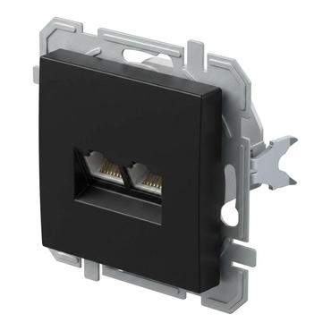 Zásuvka datová TEM Logiq CAT6S 2× RJ45 černá