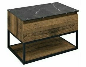 Skříňka umyvadlová 800×500×450 mm černá mat/dub collingwood CG008-1919