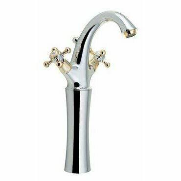 Baterie umyvadlová stojánková Sapho Antea 3272L 300 mm s výpustí chrom/zlato