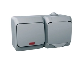 Zásuvka 230 V a přepínač střídavý řazení 6So Schneider Electric Cedar Plus šedá
