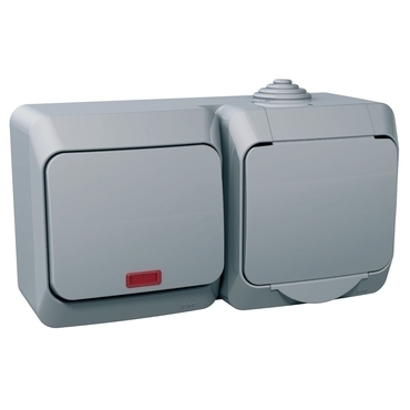 Zásuvka 230 V a přepínač střídavý řazení 6So Schneider Electric Cedar Plus šedá