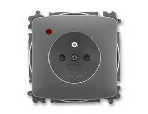 Zásuvka 230 V jednonásobná ABB Tango IP 40 s optickou signalizací kouřová šedá