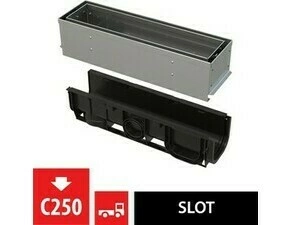 Žlab venkovní štěrbinový Alca AVZ101S-R321R s asymetrickým revizním nástavcem 100 mm, nerez