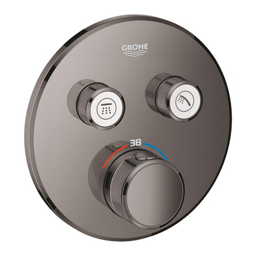 Díl nadomítkový Grohe Grohtherm SmartControl s 2 ventily Hard Graphite 29119A00