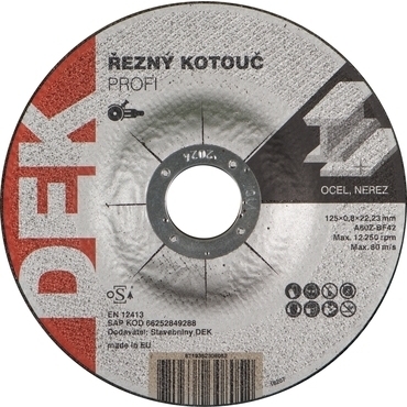 Kotouč řezný DEK PROFI 125×22,23 mm 0,8 mm