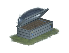 Záhon zahradní s pařeništěm a závlahou KAROTEN výška 45 cm 80×130 cm