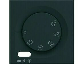 Kryt prostorový termostat Hager lumina 45×45 mm černá mat