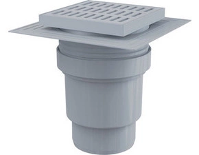 Vpust podlahová Alca APV11 150×150 mm DN 100 přímá plast mřížka