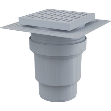 Vpust podlahová Alca APV11 150×150 mm DN 100 přímá plast mřížka