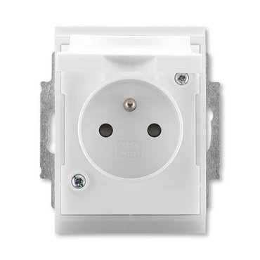 Zásuvka 230 V jednonásobná ABB Element IP 44 bílá, ledová bílá