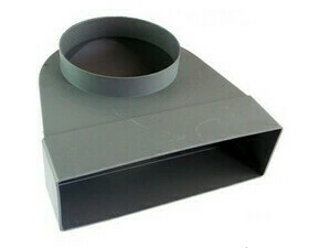 Potrubí čtyřhranné koleno přechodové Regulus 125/60×200 mm 90 °