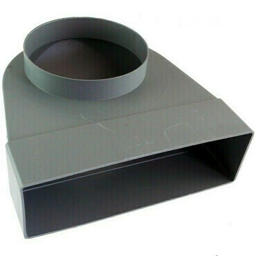 Potrubí čtyřhranné koleno přechodové Regulus 125/60×200 mm 90 °