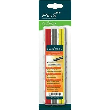 Tuhy náhradní hranaté Pica BIG Dry černé/červené/žluté 12 ks