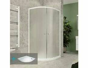 Kout sprchový s vaničkou Mereo Kora Lite 900×900 mm bílý/Grape R550