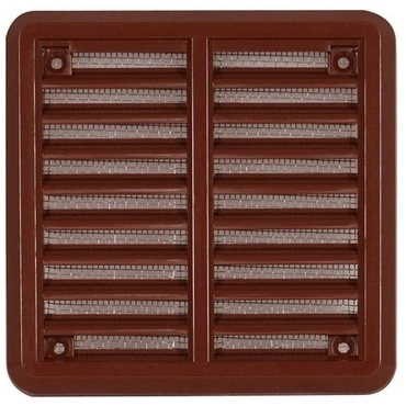 Mřížka větrací se sítí a krytkou HACO VM K 150×150 mm hnědá