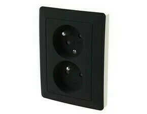 Zásuvka 230 V dvojnásobná ABB Zoni matná černá, bílá