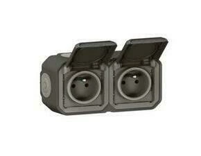 Zásuvka 230 V dvojnásobná Legrand Plexo antracit