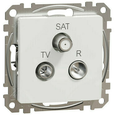Zásuvka anténní průběžná Schneider Sedna Design TV/R/SAT 7 dB bílá