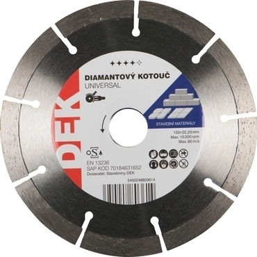Kotouč řezný DIA DEK UNIVERSAL BLUE 150×22,23 mm
