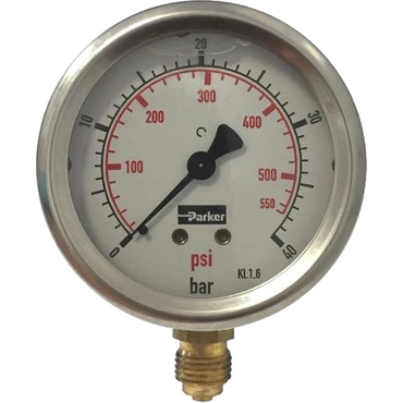 Manometr otřesuvzdorný spodní 63 mm 1/4" 0–400 bar