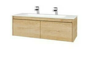 Skříňka umyvadlová Dřevojas BONO SZZ2 120 Nebraska/Nebraska vč. umyvadla Pura (2 baterie)