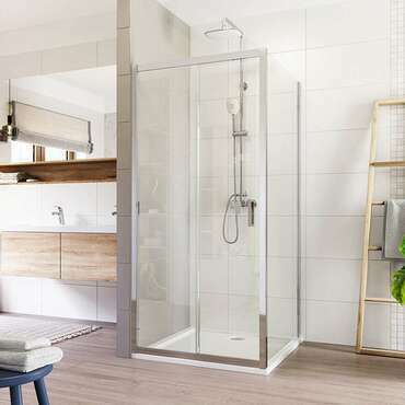 Dveře sprchové + boční stěna Mereo Lima CK86433K 1 000×1 000 mm chrom/čiré sklo