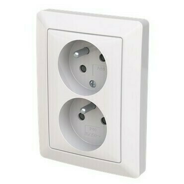 Zásuvka 230 V dvojnásobná ABB Zoni bílá