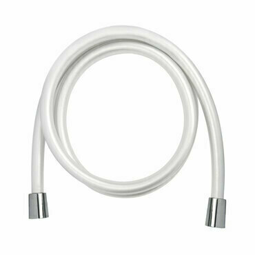 Hadice sprchová Mereo CB111W 150 cm plast, bílá lesklá/chrom