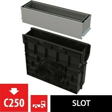 Vpust venkovní štěrbinová Alca AVZ101R-R321R s asymetrickým revizním nástavcem 100 mm, nerez