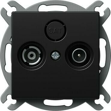 Zásuvka anténní průchozí TEM Logiq TV/R černá