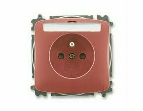 Zásuvka 230 V jednonásobná ABB Tango s popisovým polem vřesová červená