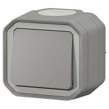 Tlačítko řazení 1/0 Legrand Plexo šedá