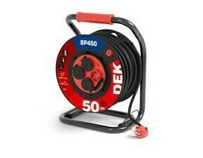 Kabel prodlužovací gumový na bubnu s pevným středem DEK BP450 50 m 1,5 mm2 IP 44