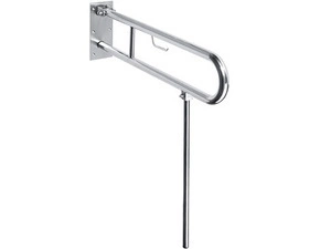 Úchyt sklopný ve tvaru U Bemeta Help s opěrnou nohou a držákem TP 750 mm bez krytky nerez matný