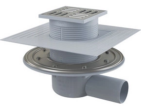 Vpust podlahová Alca APV1324 105×105 mm DN 50 boční SMART