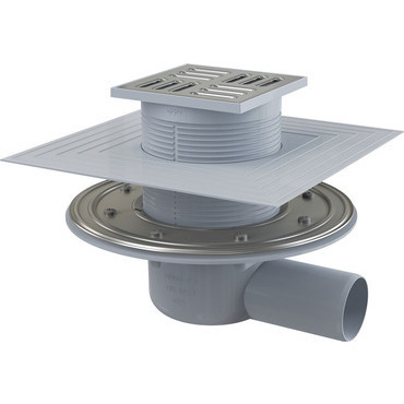 Vpust podlahová Alca APV1324 105×105 mm DN 50 boční SMART