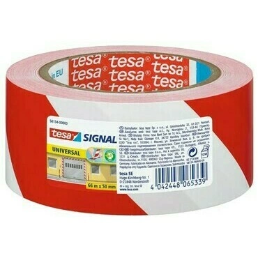 Páska vyznačovací Tesa 58134 50 mm/66 m červeno-bílá