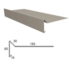 D PLAST Lišta závětrná poplastovaná Viplanyl světle šedá délka 2,0 m rš. 250 mm