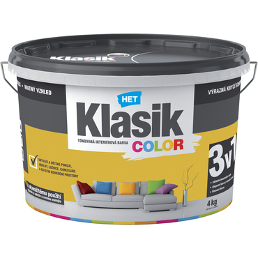 Malba interiérová HET Klasik Color žlutý pampeliškový 4 kg